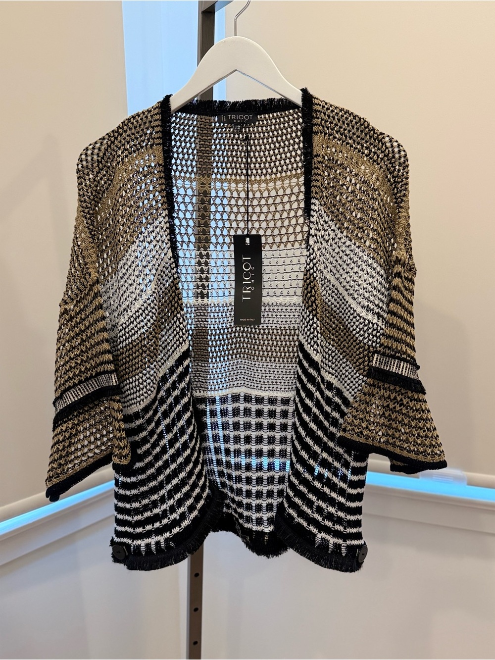 Tricot Chic Sheer Open Cardigan - Multi